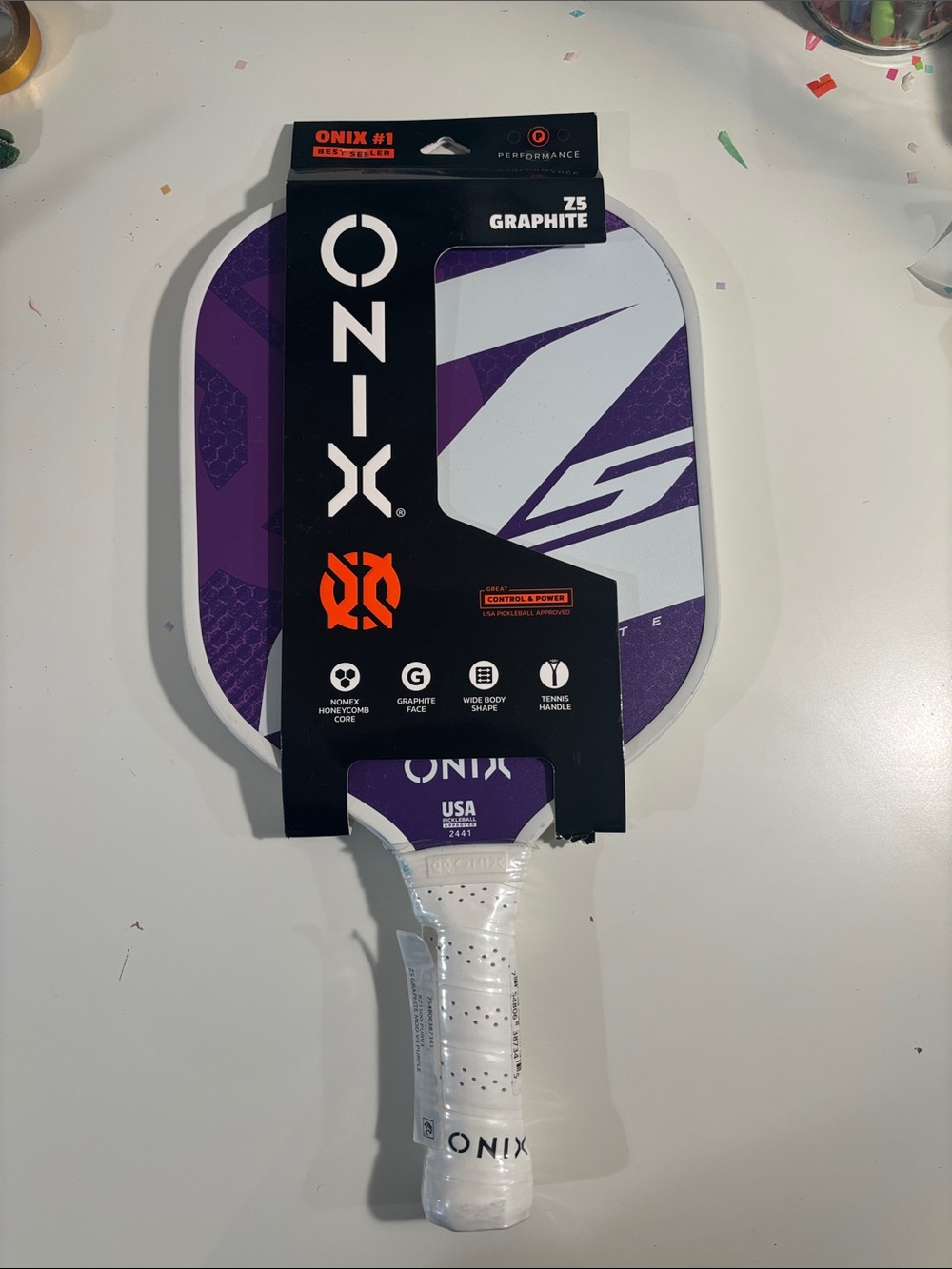 Onix Pickleball Paddle Unisex Purple NEW Graphite Z5 PURV3 Nomex Honeycomb Core